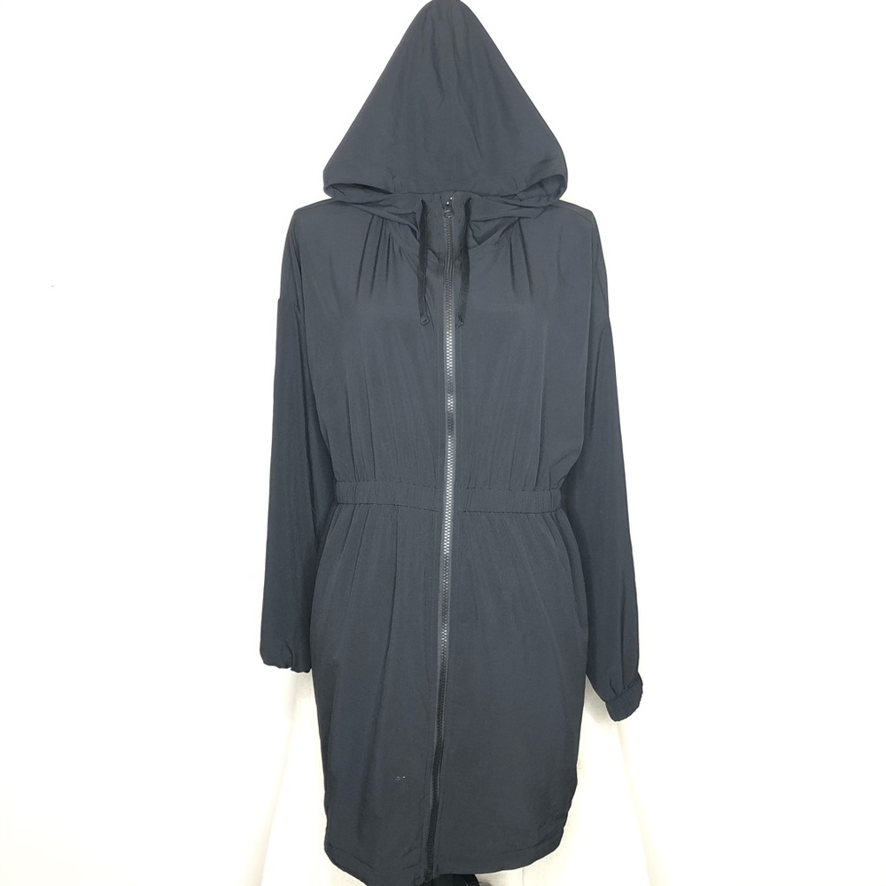 Zella Black Hooded Long Jacket
